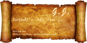 Gothár Júlia névjegykártya